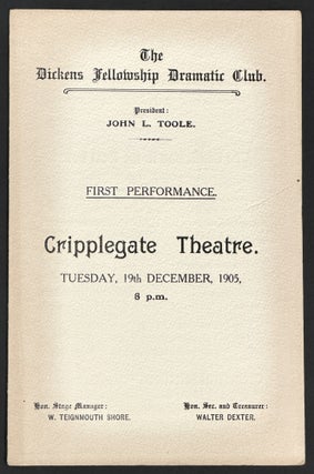 Item #52281 EVENT PROGRAMME. The Dickens Fellowship Dramatic Club. First Performance. Charles -...