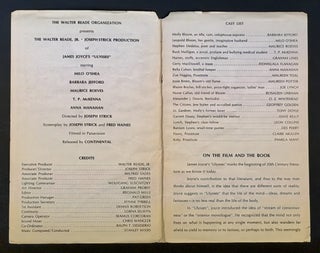 JAMES JOYCE'S ULYSSES. The Walter Reade, Jr. - Joseph Strick Production.