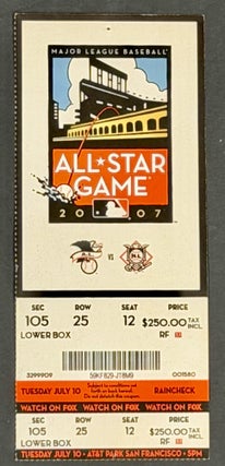 Item #52299 2007 MLB ALL STAR GAME TICKET STUB. Baseball Ephemera