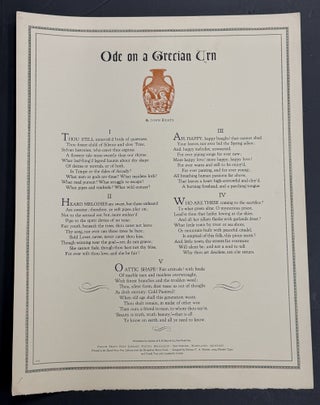 Item #52350 ODE On A GRECIAN URN. John Keats