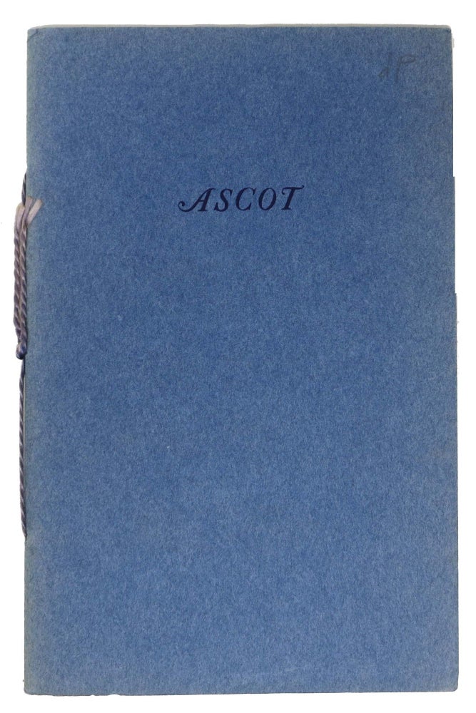 Item #5420.3 ASCOT. A. Edward Newton, 1864 - 1940.