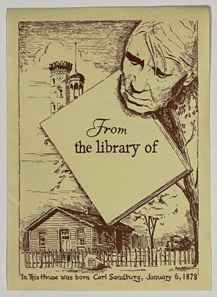Item #5594 BOOKPLATE. "From the library of ...." Carl Sandburg, 1878 - 1967