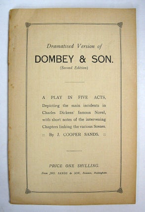 Item #7561 Dramatised Version of DOMBEY And SON. A Play in Five Acts. Charles. 1812 - 1870...