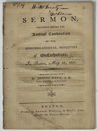 Item #7928 SERMON, Delivered Before The ANNUAL CONVENTION of the CONGREGATIONAL MINISTERS of...