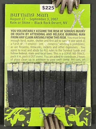 MATCHBOOK. Burning Man. Admit One Earthling.