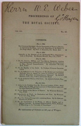 Item #9829 'On The RIDIGITY Of The EARTH' in PROCEEDINGS Of The ROYAL SOCIETY. Vol XII, No. 50....